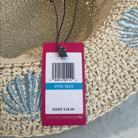 Vince Camuto Embroidered Straw Bucket Hat - Picture 5 of 9